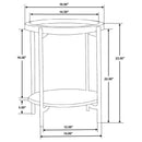 Adhvik Round End Side Table Marble Shelf Natural and Black
