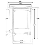 Home & Sleep Outlet - Adhvik Round End Side Table Marble Shelf Natural and Black