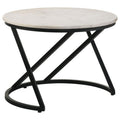 Home & Sleep Outlet - Miguel Round Marble Top Coffee Table White and Black