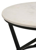 Home & Sleep Outlet - Miguel Round Marble Top Coffee Table White and Black