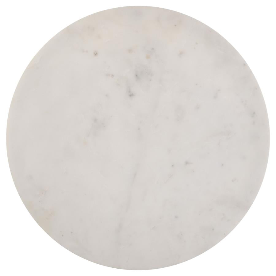 Home & Sleep Outlet - Miguel Round Marble Top Coffee Table White and Black