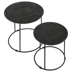 Home & Sleep Outlet - Loannis 2-piece Round Mango Wood Nesting Table Matte Black