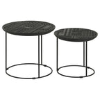 Home & Sleep Outlet - Loannis 2-piece Round Mango Wood Nesting Table Matte Black