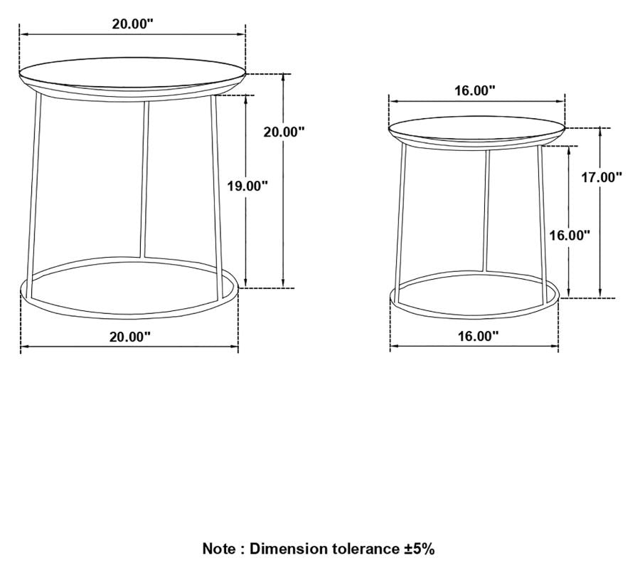 Home & Sleep Outlet - Loannis 2-piece Round Mango Wood Nesting Table Matte Black