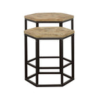 Home & Sleep Outlet - Adger 2-piece Hexagonal Nesting Tables Natural and Black