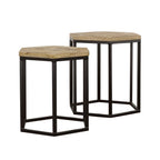 Home & Sleep Outlet - Adger 2-piece Hexagonal Nesting Tables Natural and Black