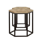 Home & Sleep Outlet - Adger 2-piece Hexagonal Nesting Tables Natural and Black
