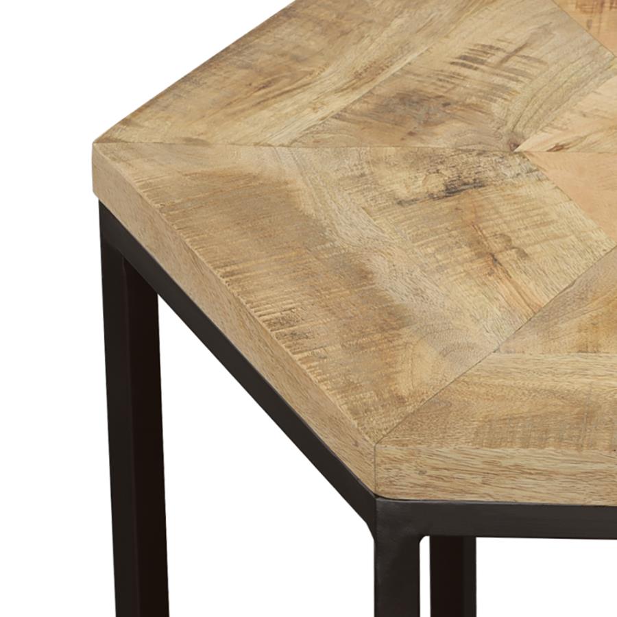 Home & Sleep Outlet - Adger 2-piece Hexagonal Nesting Tables Natural and Black