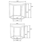 Home & Sleep Outlet - Adger 2-piece Hexagonal Nesting Tables Natural and Black