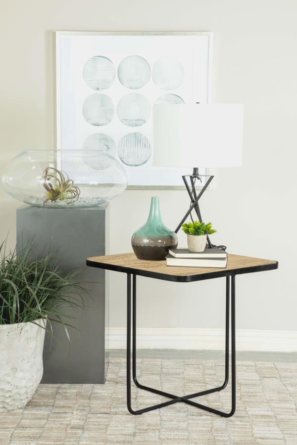 Home & Sleep Outlet - Elyna Square Stone Top Accent Side Table Beige