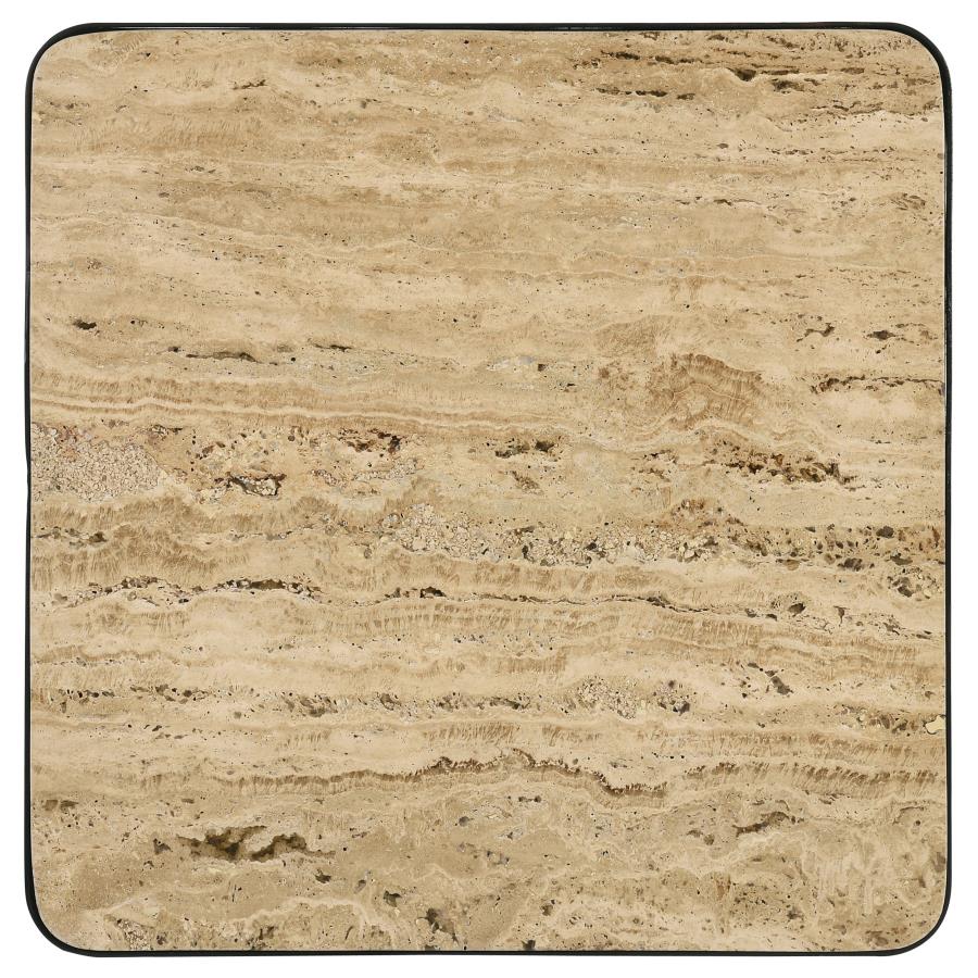 Home & Sleep Outlet - Elyna Square Stone Top Accent Side Table Beige