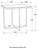 Elyna Square Stone Top Accent Side Table Beige