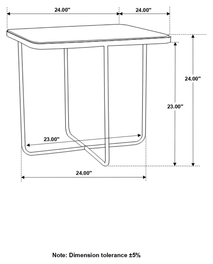 Home & Sleep Outlet - Elyna Square Stone Top Accent Side Table Beige