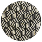 Home & Sleep Outlet - Xenia Round Bone Inlay Accent Side Table White and Gold