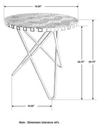Home & Sleep Outlet - Xenia Round Bone Inlay Accent Side Table White and Gold