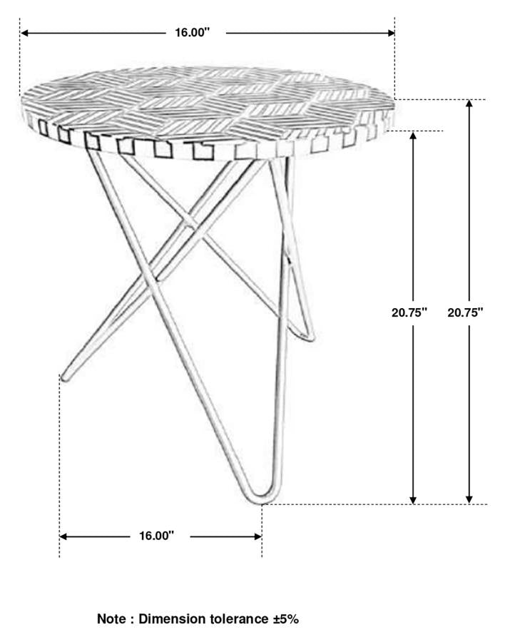 Home & Sleep Outlet - Xenia Round Bone Inlay Accent Side Table White and Gold