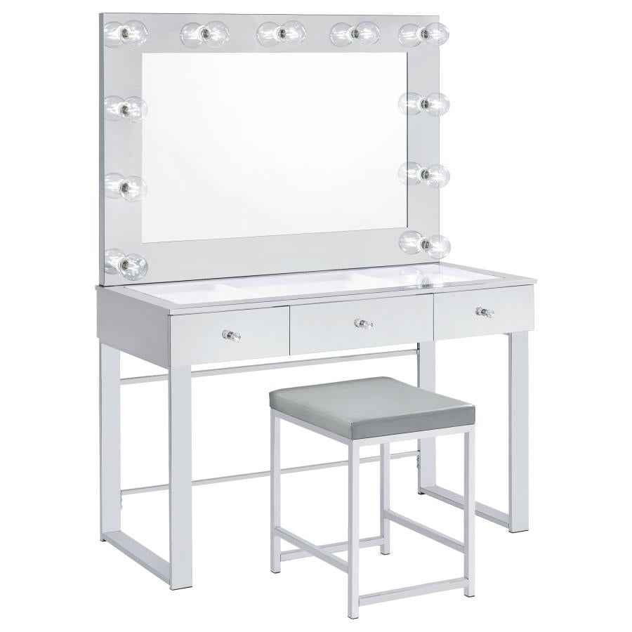 Umbridge Upholstered Square Padded Cushion Vanity Stool
