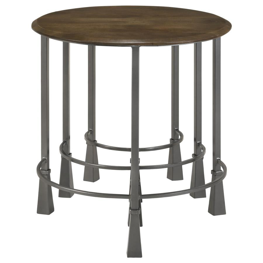 Home & Sleep Outlet - Deja 3-piece Round Nesting Table Set Natural and Gunmetal
