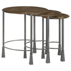 Home & Sleep Outlet - Deja 3-piece Round Nesting Table Set Natural and Gunmetal