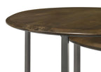 Home & Sleep Outlet - Deja 3-piece Round Nesting Table Set Natural and Gunmetal