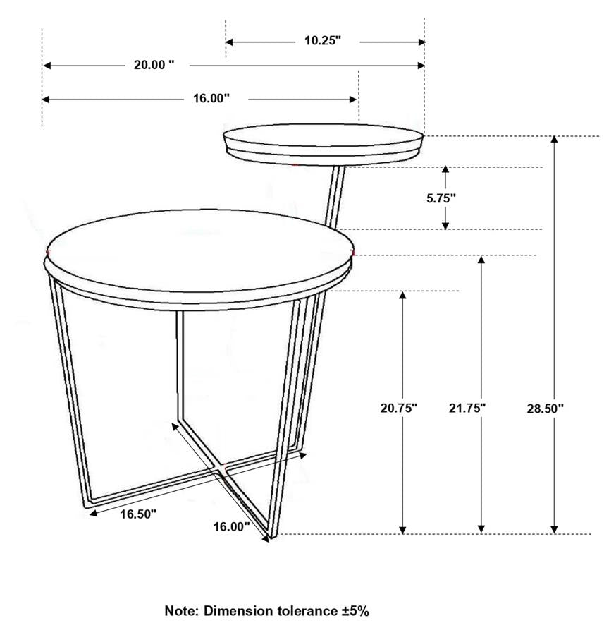 Home & Sleep Outlet - Yael Round Mango Wood Accent Side Table Natural and Gunmetal