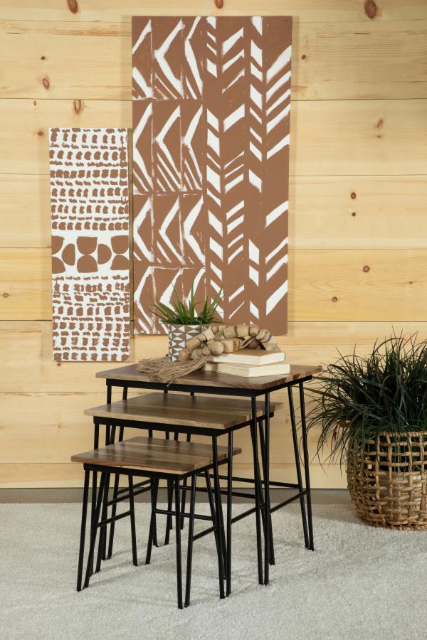 Home & Sleep Outlet - Nayeli 3-piece Solid Sheesham Wood Nesting Tables Natural