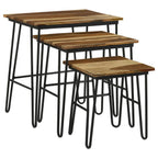 Home & Sleep Outlet - Nayeli 3-piece Solid Sheesham Wood Nesting Tables Natural