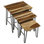 Home & Sleep Outlet - Nayeli 3-piece Solid Sheesham Wood Nesting Tables Natural