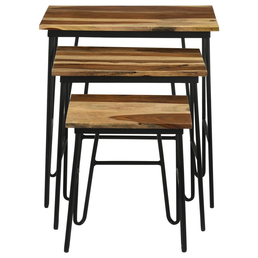 Home & Sleep Outlet - Nayeli 3-piece Solid Sheesham Wood Nesting Tables Natural