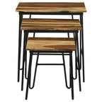 Home & Sleep Outlet - Nayeli 3-piece Solid Sheesham Wood Nesting Tables Natural