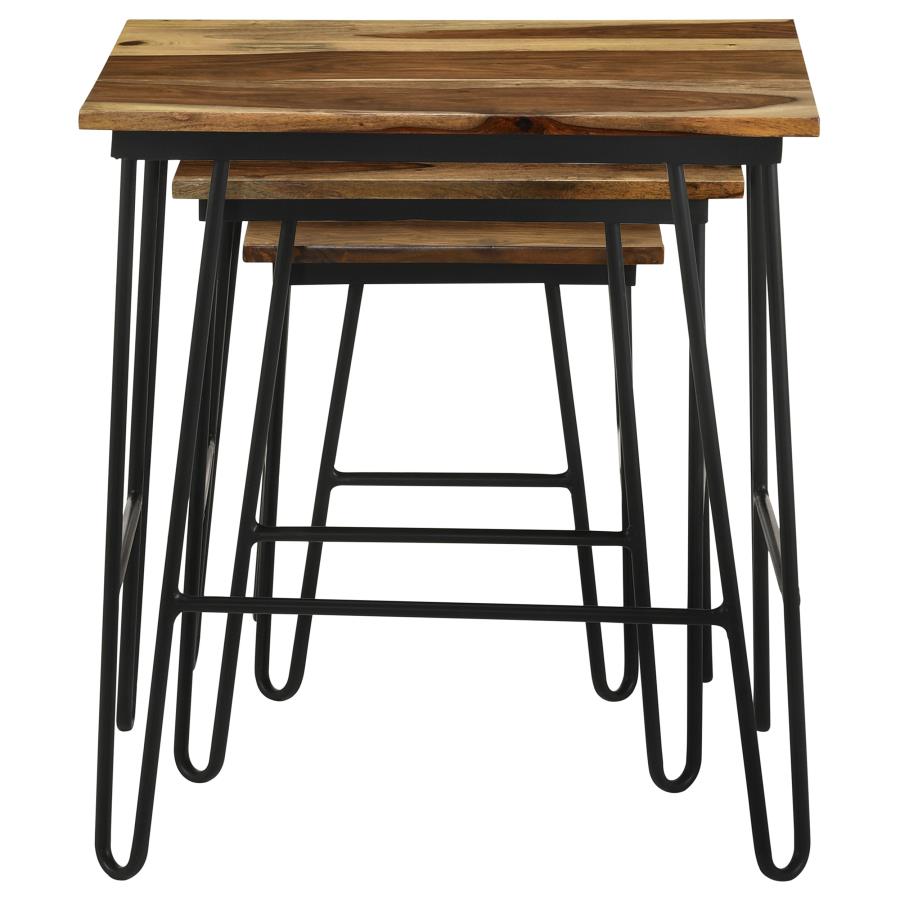 Home & Sleep Outlet - Nayeli 3-piece Solid Sheesham Wood Nesting Tables Natural