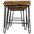 Home & Sleep Outlet - Nayeli 3-piece Solid Sheesham Wood Nesting Tables Natural