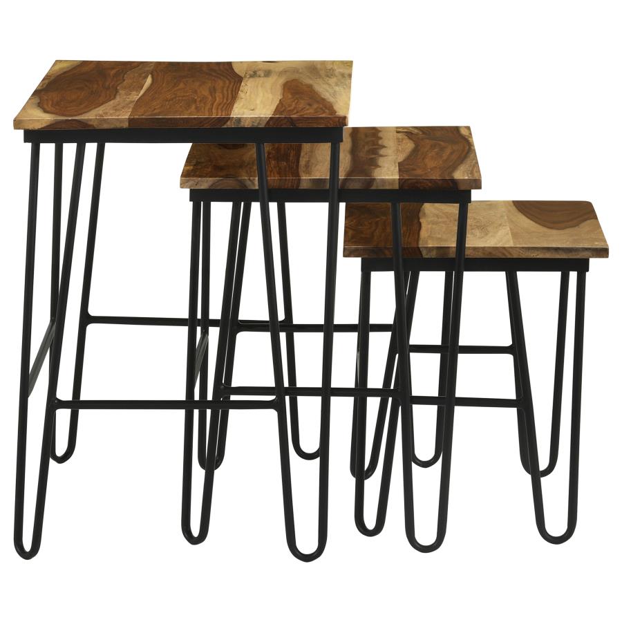 Home & Sleep Outlet - Nayeli 3-piece Solid Sheesham Wood Nesting Tables Natural