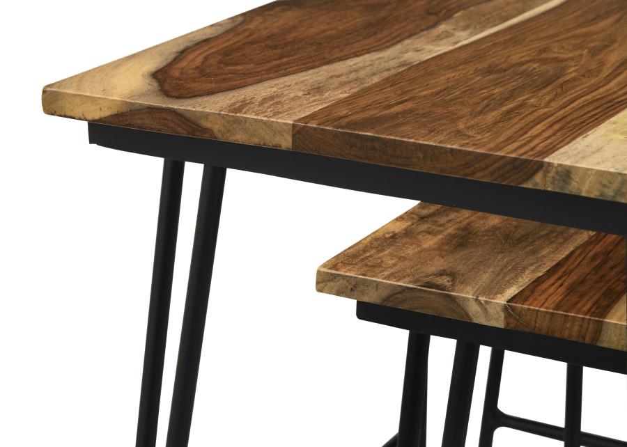 Home & Sleep Outlet - Nayeli 3-piece Solid Sheesham Wood Nesting Tables Natural