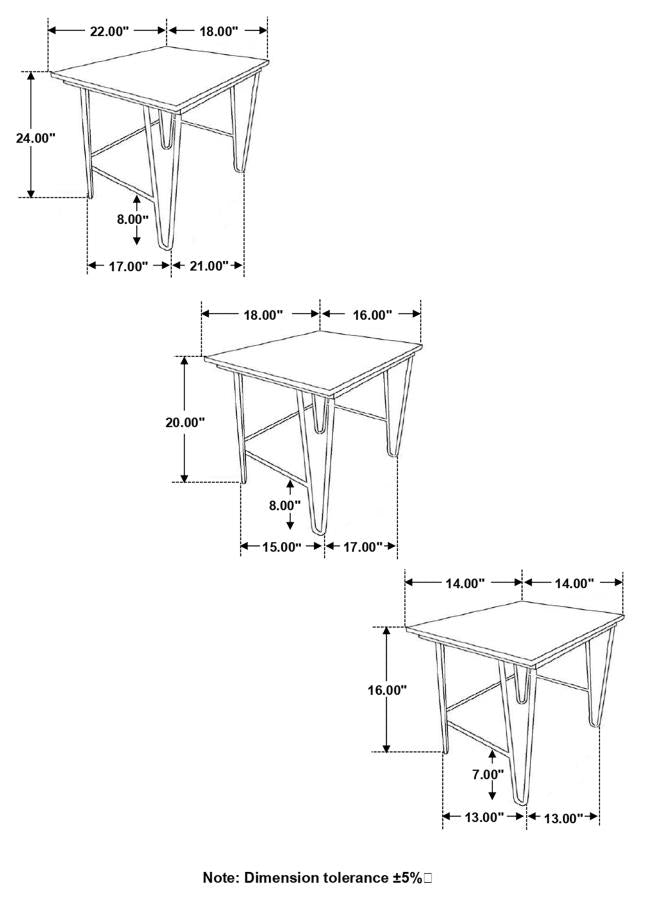 Home & Sleep Outlet - Nayeli 3-piece Solid Sheesham Wood Nesting Tables Natural