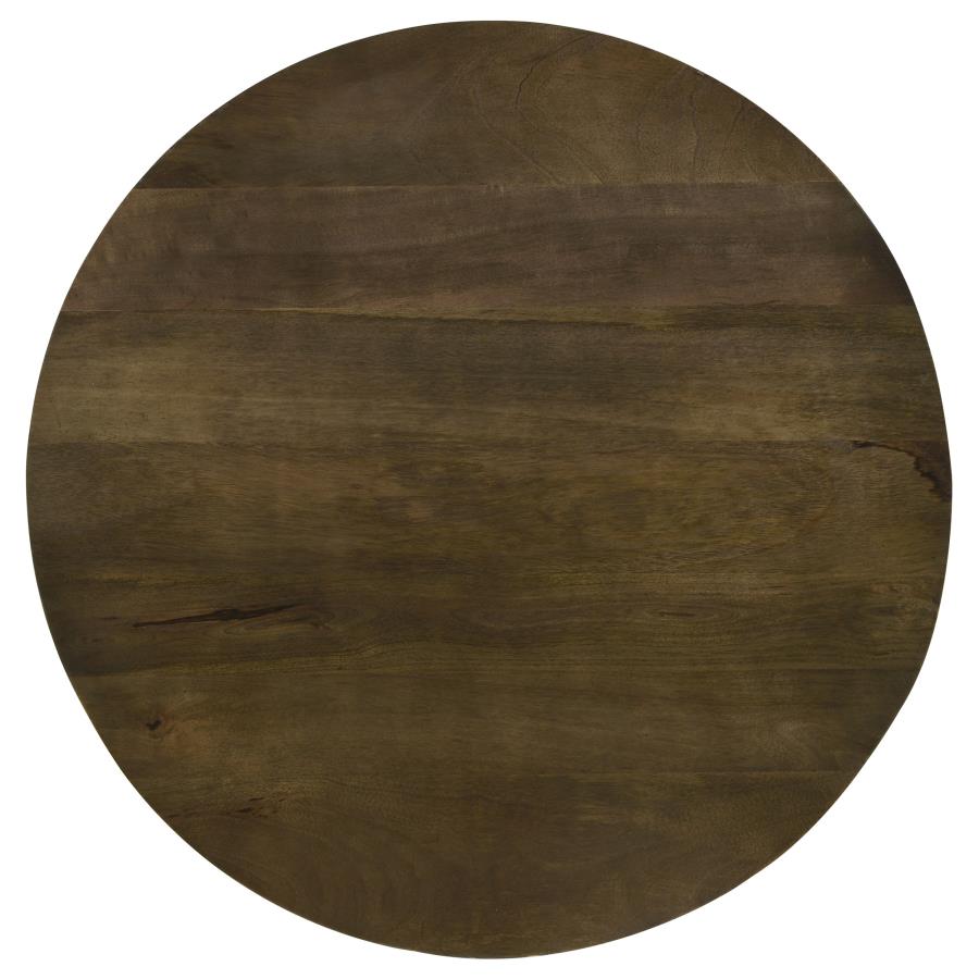 Home & Sleep Outlet - Yaritza Round Mango Wood Coffee Table Natural and Gunmetal