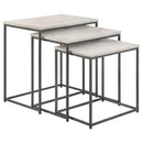 Medora 3-piece Marble Top Nesting Table Set White