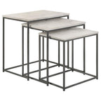 Home & Sleep Outlet - Medora 3-piece Marble Top Nesting Table Set White