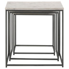 Home & Sleep Outlet - Medora 3-piece Marble Top Nesting Table Set White