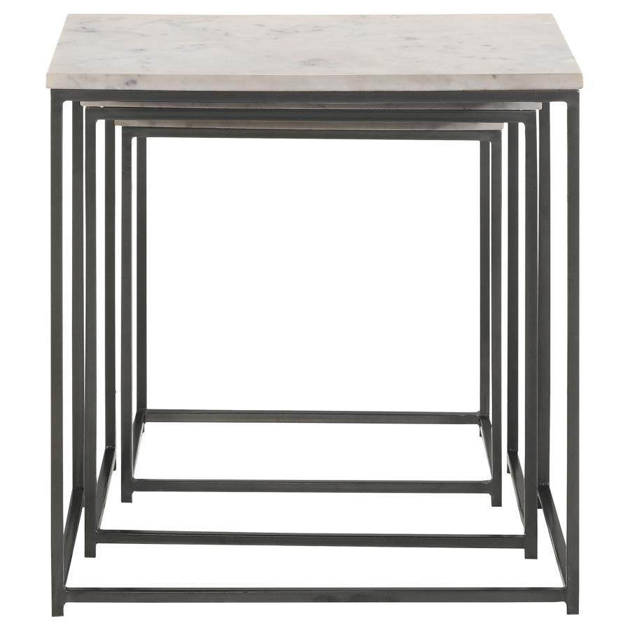 Home & Sleep Outlet - Medora 3-piece Marble Top Nesting Table Set White