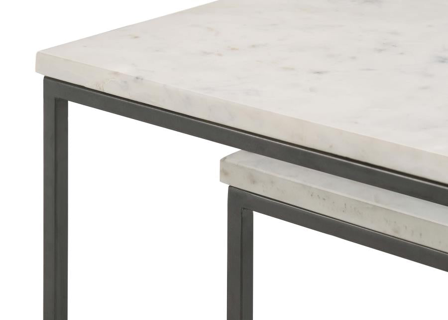 Home & Sleep Outlet - Medora 3-piece Marble Top Nesting Table Set White