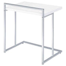 Dani Rectangular C-Shaped Sofa Side Table White High Gloss