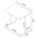 Dani Rectangular C-Shaped Sofa Side Table White High Gloss