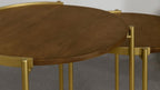 Home & Sleep Outlet - Malka 2-piece Round Wood Nesting Table Dark Brown and Gold