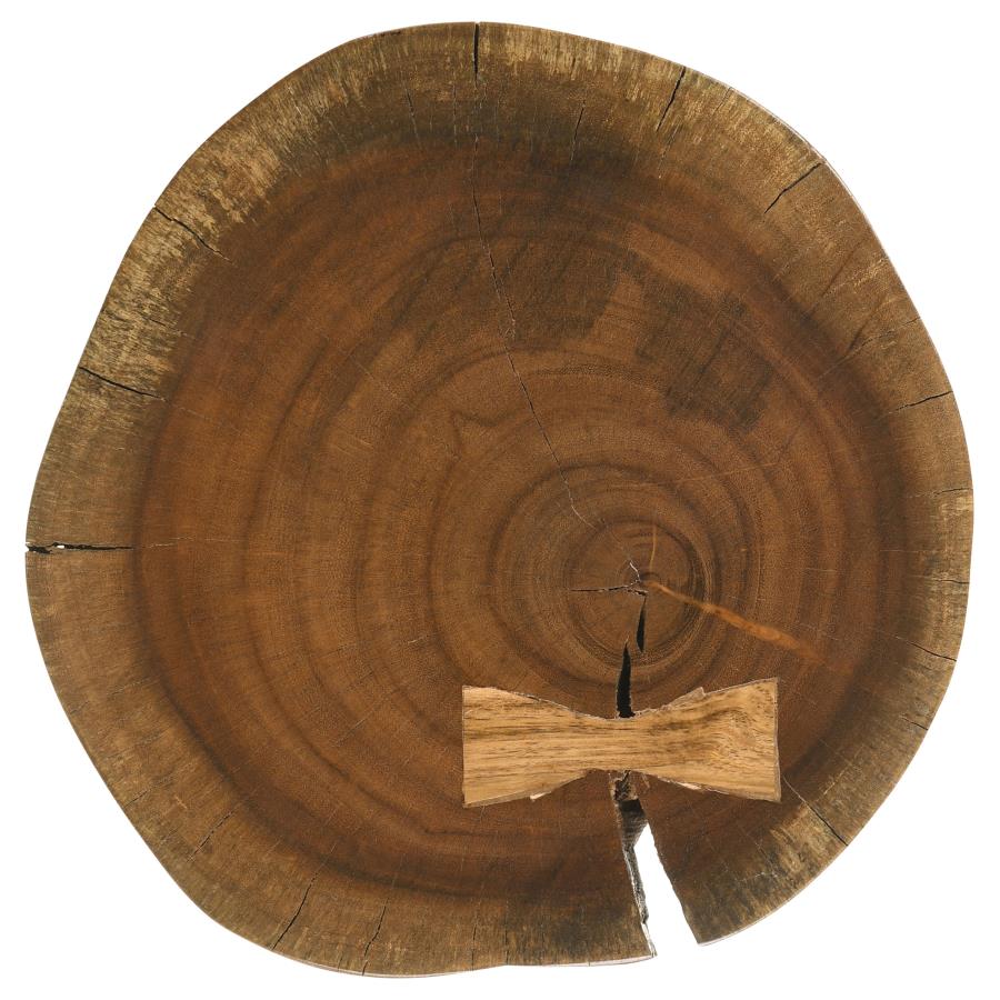 Home & Sleep Outlet - Keith Round Solid Tree Trunk Side Table Natural and Black