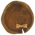 Home & Sleep Outlet - Keith Round Solid Tree Trunk Side Table Natural and Black