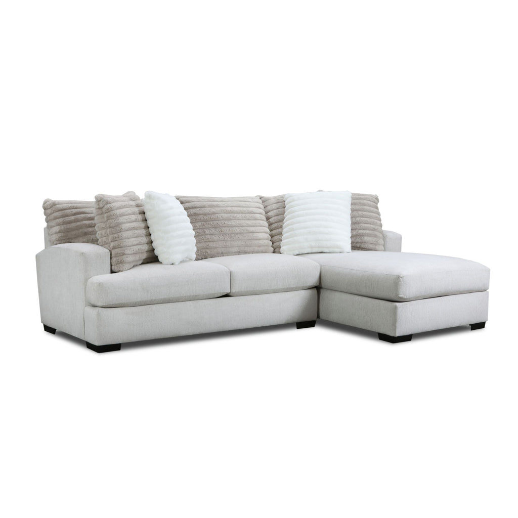 Mondo-LHF-Loveseat-in-Chi-Chi-Straw/Hush-Parchment-with-2-Pillows