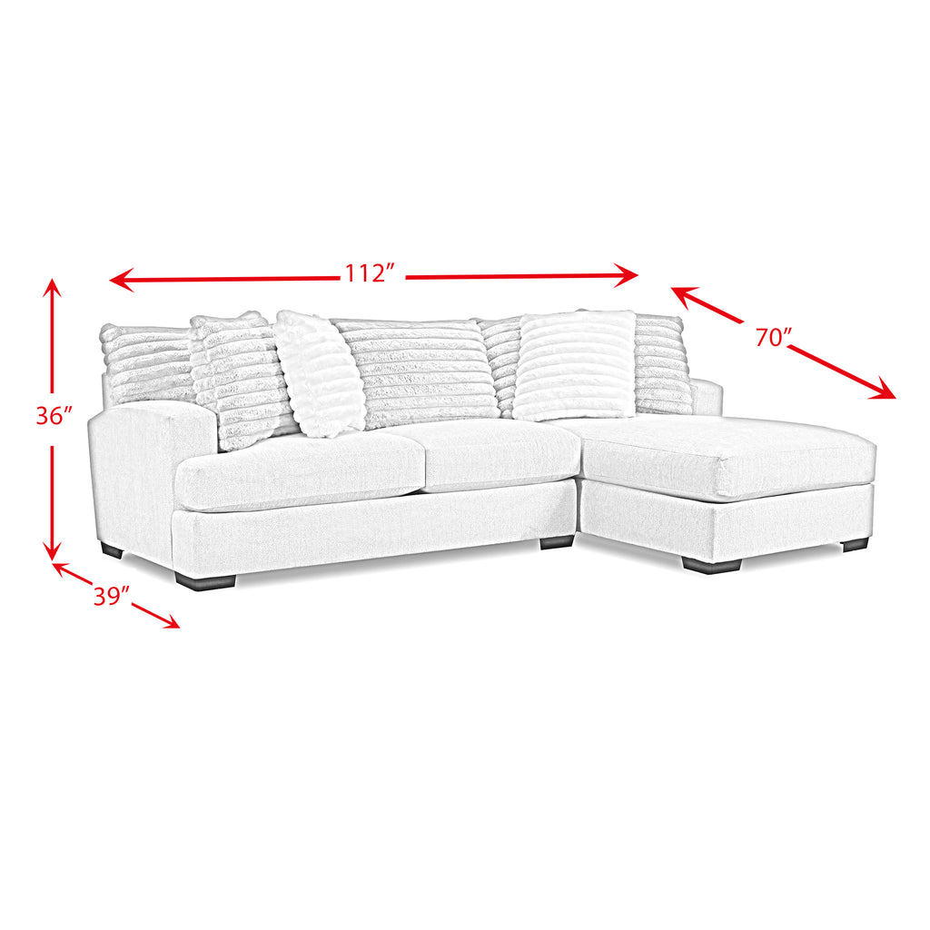 Mondo-LHF-Loveseat-in-Chi-Chi-Straw/Hush-Parchment-with-2-Pillows