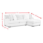 Mondo-LHF-Loveseat-in-Chi-Chi-Straw/Hush-Parchment-with-2-Pillows