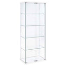Delphinium 4-Shelf Clear Glass Curio Display Cabinet White